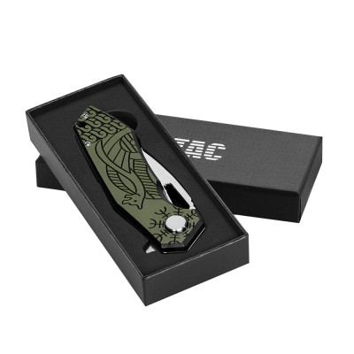 M-Tac Folding Knife Type 12 Scandinavian Stonewash – kokkupandav nuga, Olive/Black