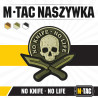 M-Tac No Knife No Life 3D PVC märk 50×50 mm, Olive