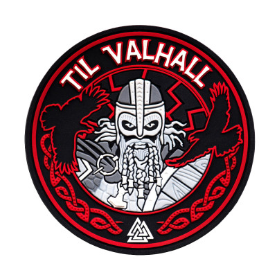 M-Tac Til Valhall moraalimärk kummi, 80 mm, Punane
