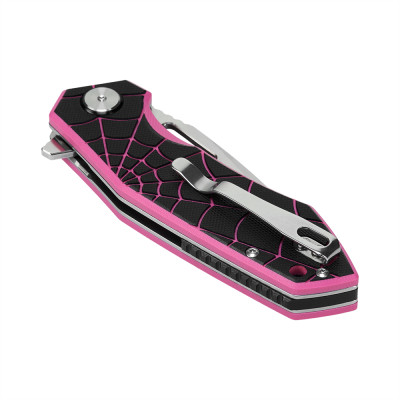 M-Tac Folding Knife Type 12 Spider Web – kokkupandav nuga, Black/Pink/Steel
