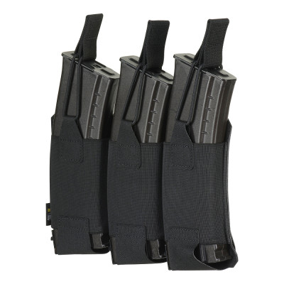 M-Tac Pouch Elastic Triple Magazine Elite Laser Cut – salvetasku, Must