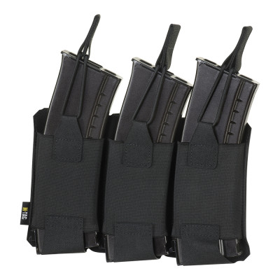M-Tac Pouch Elastic Triple Magazine Elite Laser Cut – salvetasku, Must
