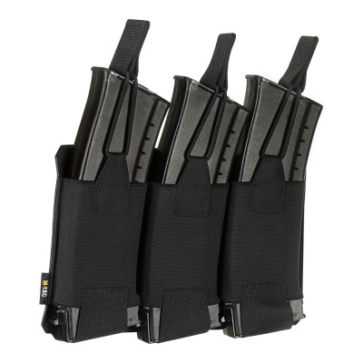 M-Tac Pouch Elastic Triple Magazine Elite Laser Cut – salvetasku, Must