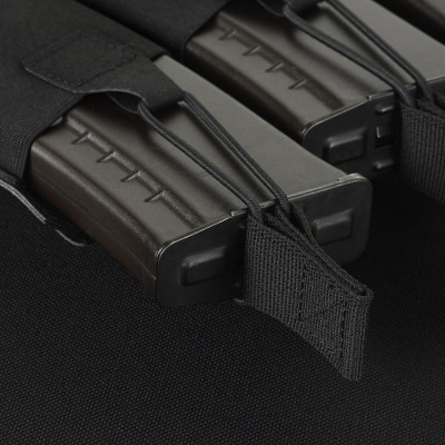 M-Tac Pouch Elastic Triple Magazine Elite Laser Cut – salvetasku, Must