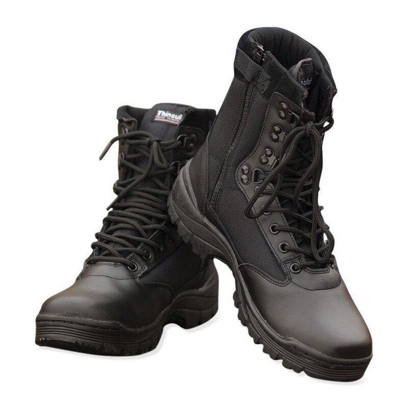 Mil-Tec Black Tactical Boots with YKK Zipper