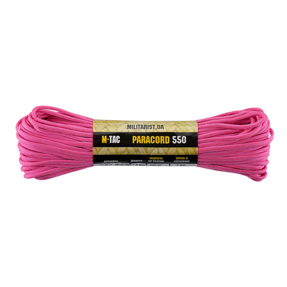 M-Tac Paracord 550 Type III 30 m – paracord-nöör, Neon Pink