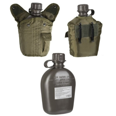 Mil-Tec välipudel kattega, 1 l, ALICE süsteem, Olive