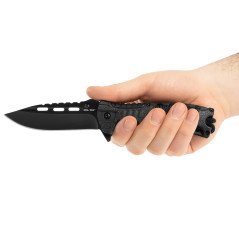 Mil-Tec One-Hand Knife Paracord w/ Fire Starter Sulankstomas išgyvenimo peilis