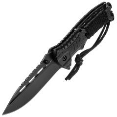 Mil-Tec One-Hand Knife Paracord w/ Fire Starter Sulankstomas išgyvenimo peilis