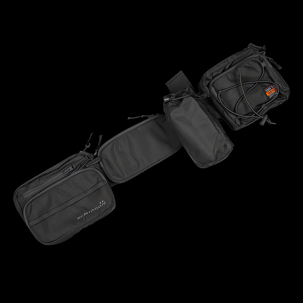 Pentagon taktikaline battle belt, 4 taskut, kuni 5XL, Must