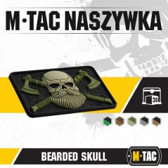 M-Tac Bearded Skull 3D PVC moraalimärk – 80×50 mm