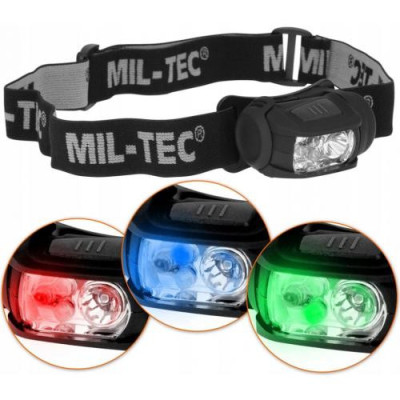 Mil-Tec 4-värviline LED pealatern – kuni 65 lm