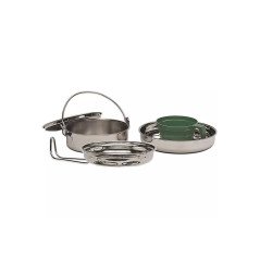 Mil-Tec Cook Set Stainless Steel 1 Person Vieno asmens kelioninis virtuvės reikmenų rinkinys