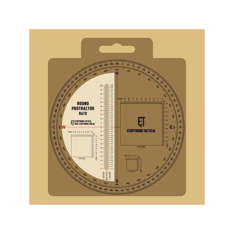 M-Tac Ecopybook Tactical Ruler Protractor round (130mm) NATO Liniuotė/matlankis