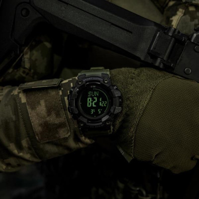 M-Tac 2037 taktikaline kell kompass, kronograaf, Army Olive