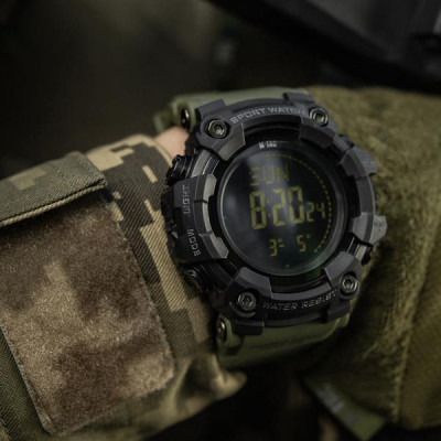 M-Tac 2037 taktikaline kell kompass, kronograaf, Army Olive
